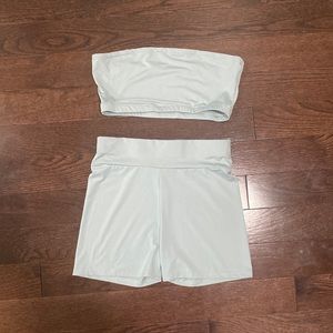 SHEIN Light Blue Bike Short & Top Set